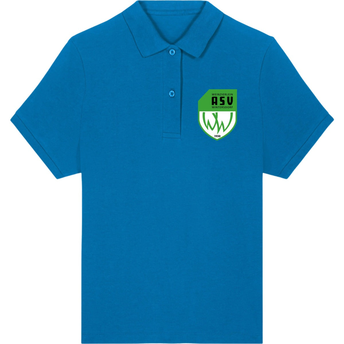 Das ikonische Damen-Polo Coaster STPW977 – ASV-Wappen herzseitig Royal Blue Vorderseite