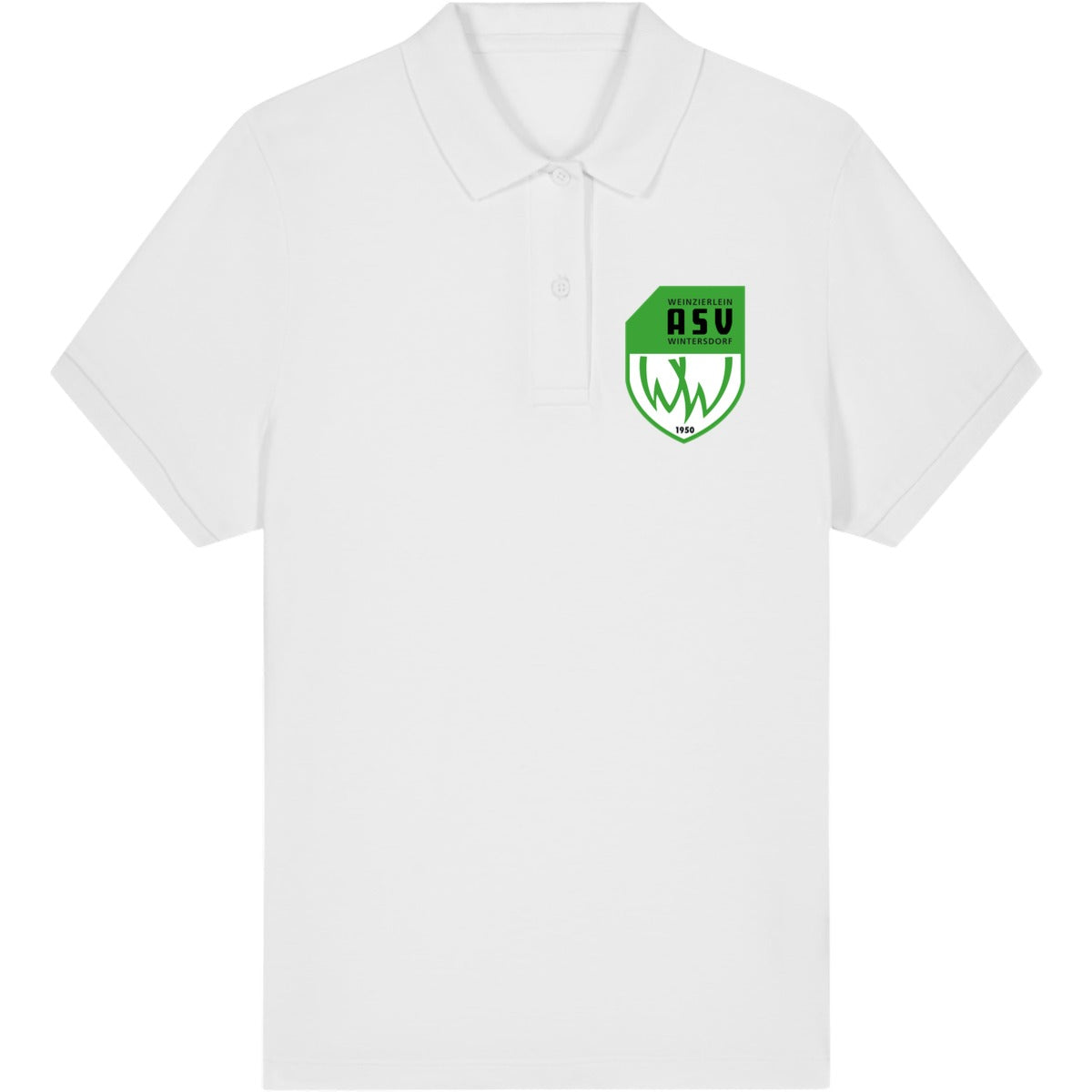 Das ikonische Damen-Polo Coaster STPW977 – ASV-Wappen herzseitig White Vorderseite