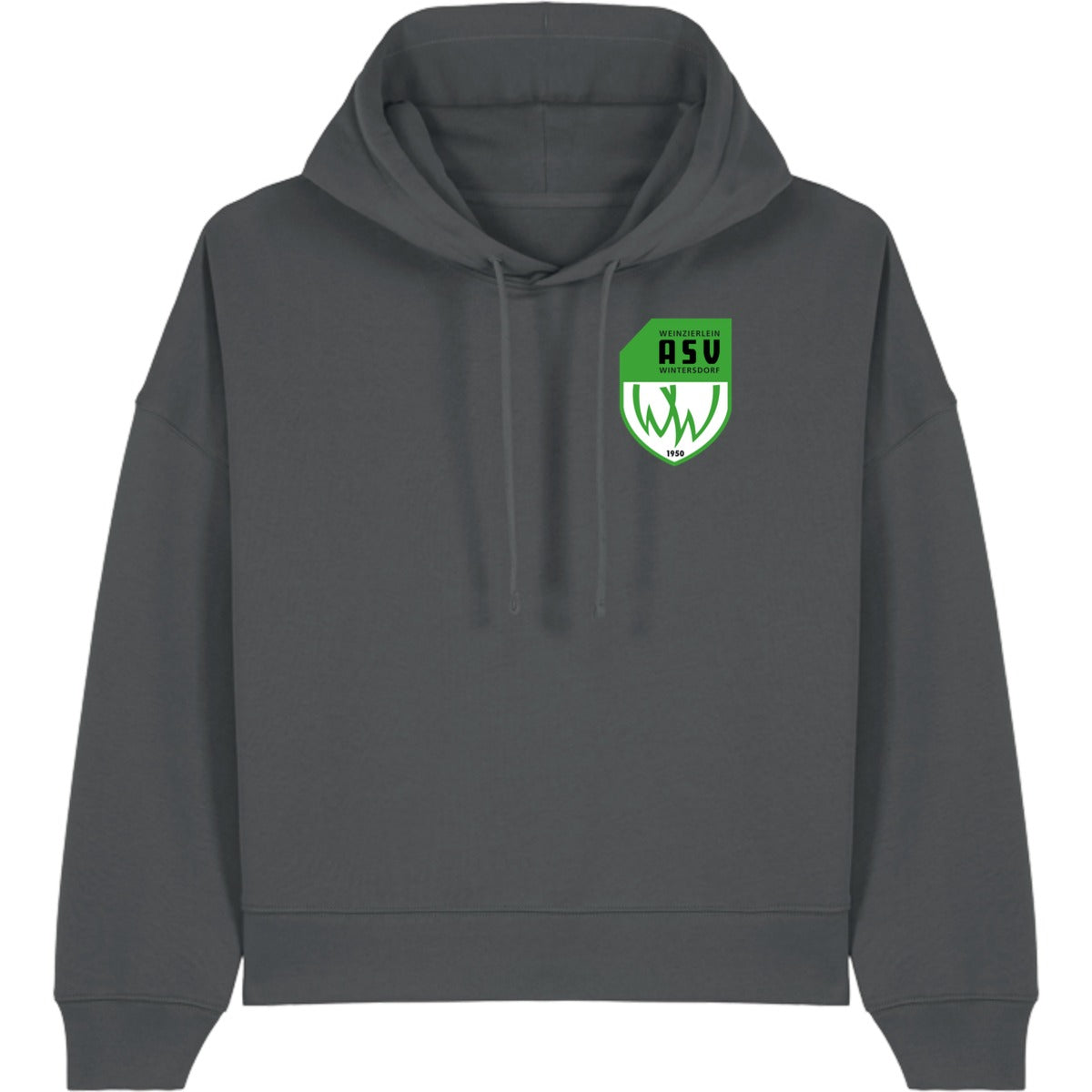 Nachhaltiger Damen Hoodie Stella Nora STSW213 – ASV-Wappen herzseitig Anthracite Vorderseite