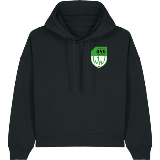 Nachhaltiger Damen Hoodie Stella Nora STSW213 – ASV-Wappen herzseitig Black Vorderseite