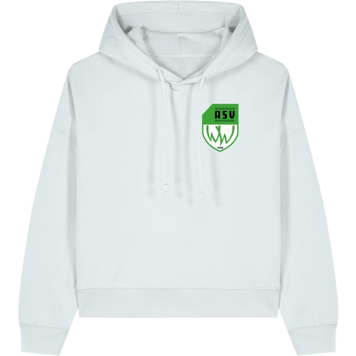 Nachhaltiger Damen Hoodie Stella Nora STSW213 – ASV-Wappen herzseitig Blue Ice Vorderseite