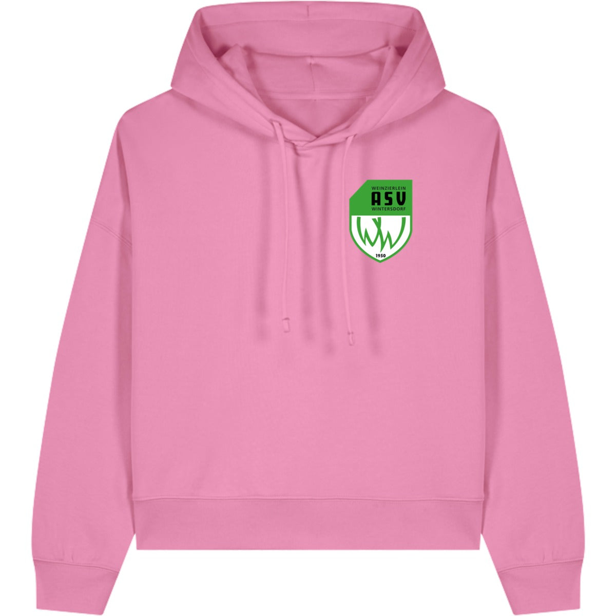 Nachhaltiger Damen Hoodie Stella Nora STSW213 – ASV-Wappen herzseitig Bubble Pink Vorderseite
