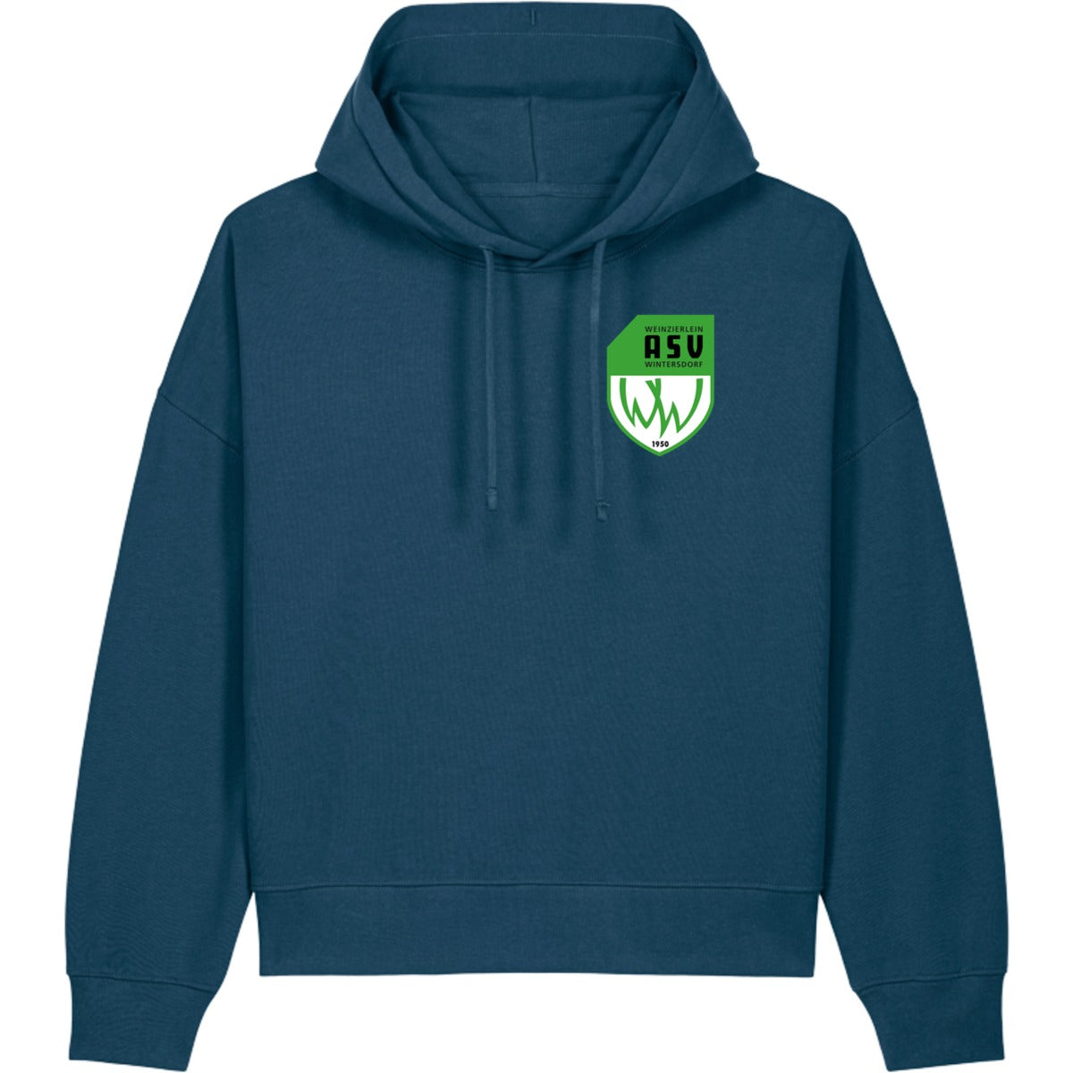 Nachhaltiger Damen Hoodie Stella Nora STSW213 – ASV-Wappen herzseitig Deep Teal Vorderseite