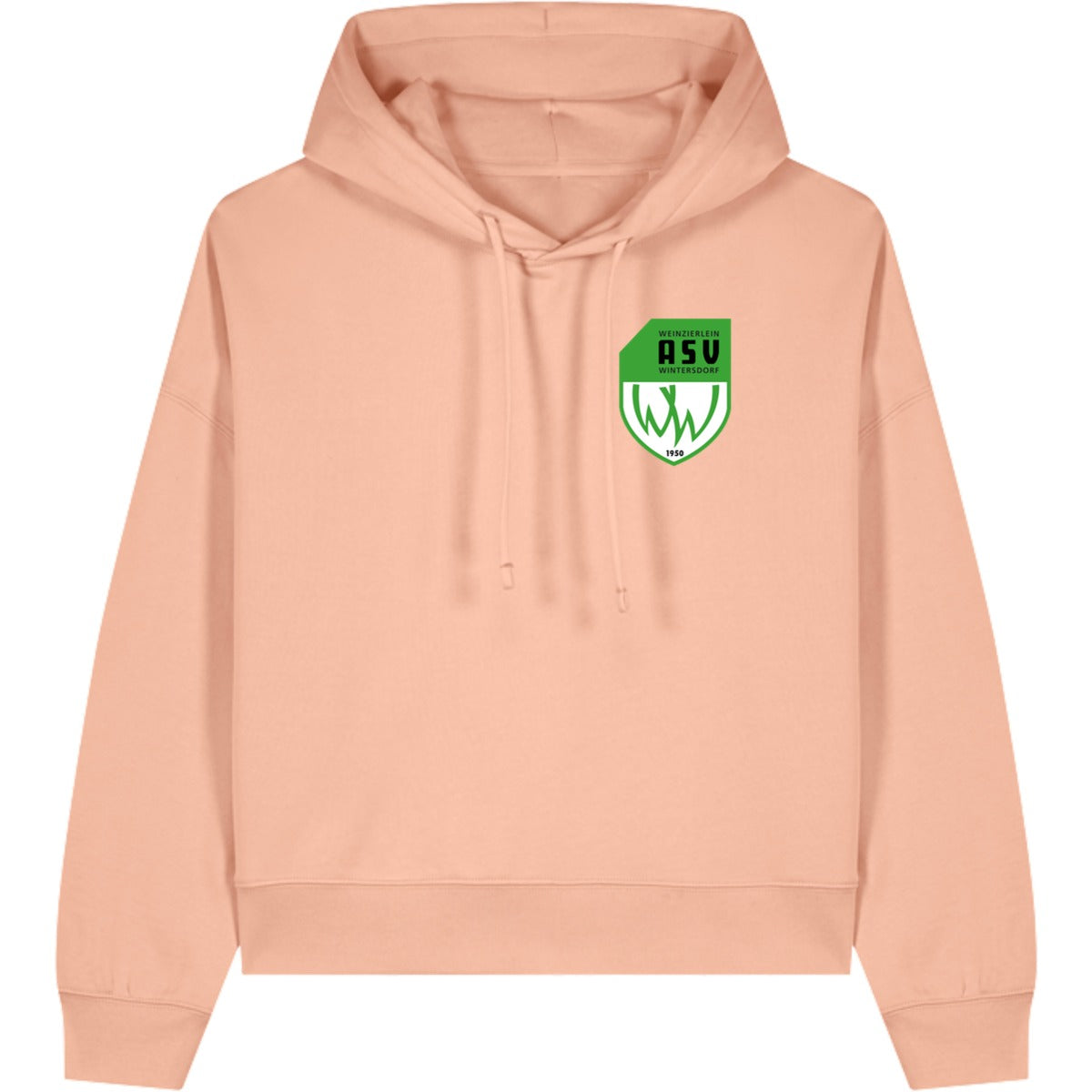 Nachhaltiger Damen Hoodie Stella Nora STSW213 – ASV-Wappen herzseitig Fraiche Peche Vorderseite