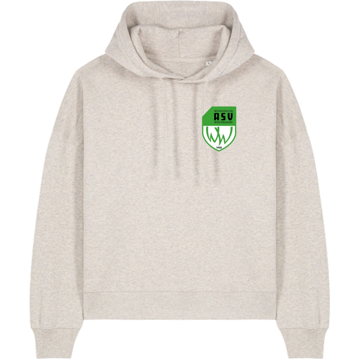 Nachhaltiger Damen Hoodie Stella Nora STSW213 – ASV-Wappen herzseitig Heather Haze Vorderseite