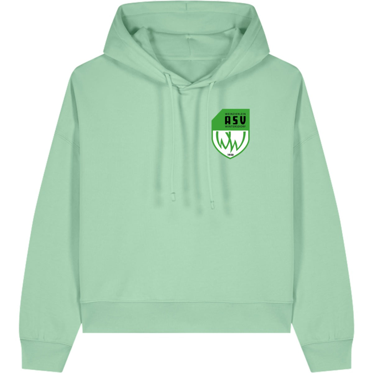 Nachhaltiger Damen Hoodie Stella Nora STSW213 – ASV-Wappen herzseitig Misty Jade Vorderseite