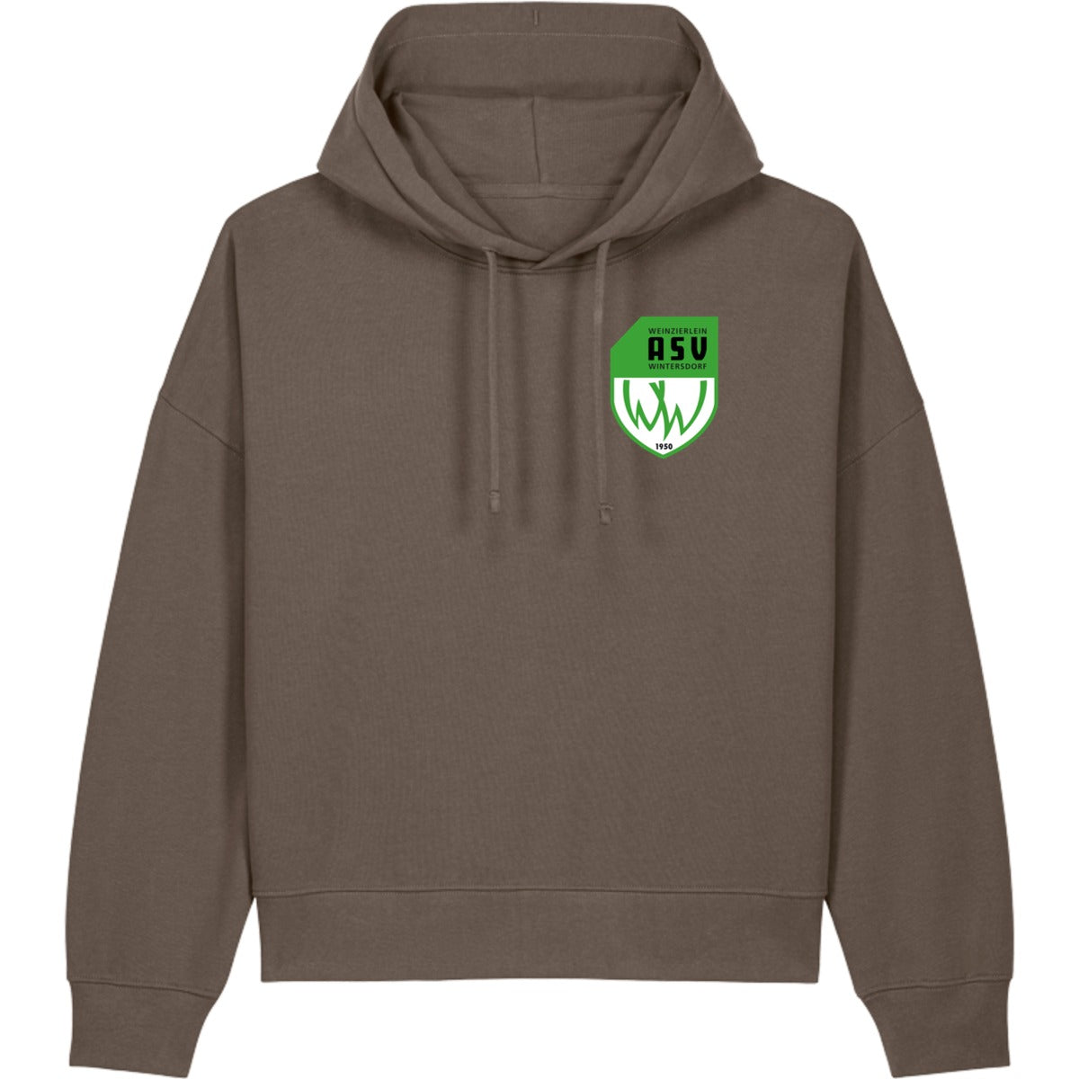 Nachhaltiger Damen Hoodie Stella Nora STSW213 – ASV-Wappen herzseitig Mocha Vorderseite