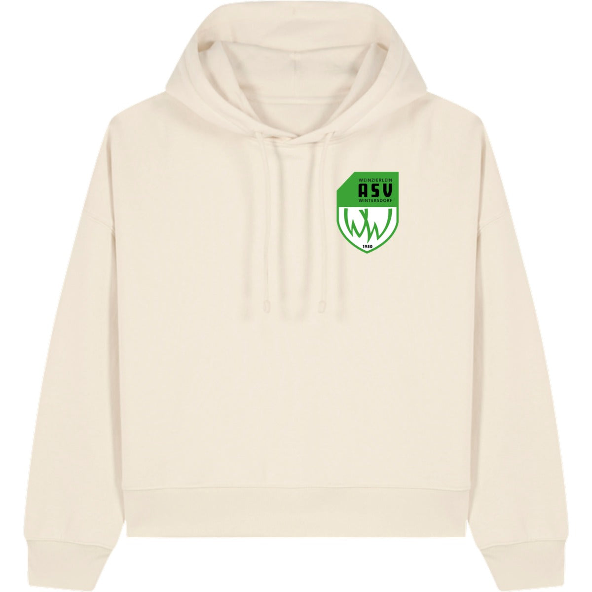 Nachhaltiger Damen Hoodie Stella Nora STSW213 – ASV-Wappen herzseitig Natural Raw Vorderseite
