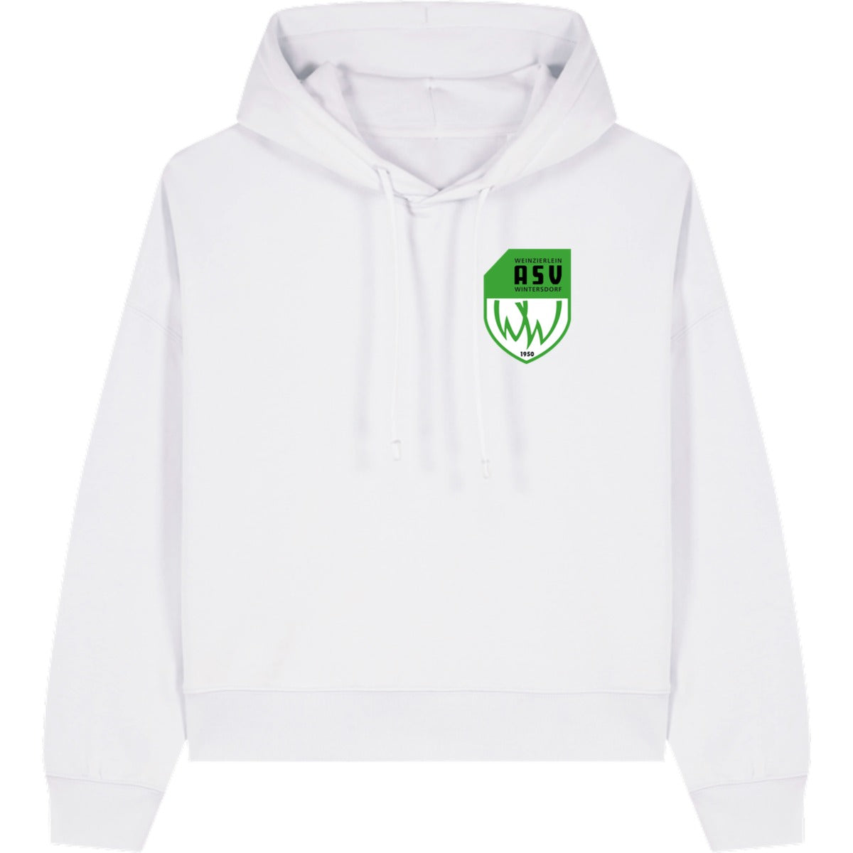 Nachhaltiger Damen Hoodie Stella Nora STSW213 – ASV-Wappen herzseitig White Vorderseite