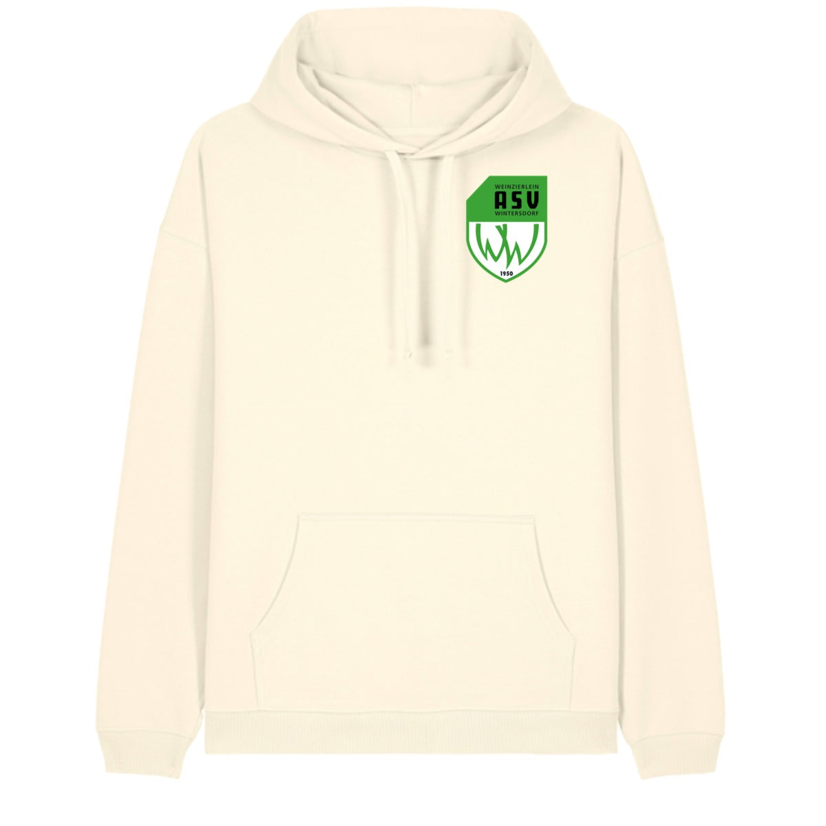 Oversize-Hoodie aus Bio-Baumwolle Slammer 2.0 STSU209 – ASV-Wappen herzseitig Cream Vorderseite