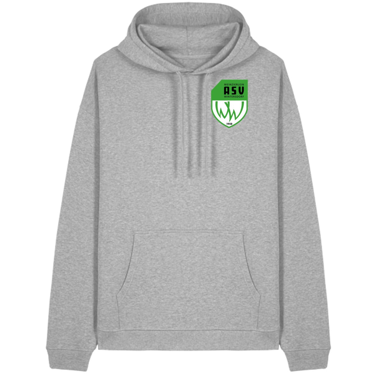Oversize-Hoodie aus Bio-Baumwolle Slammer 2.0 STSU209 – ASV-Wappen herzseitig Heather Grey Vorderseite