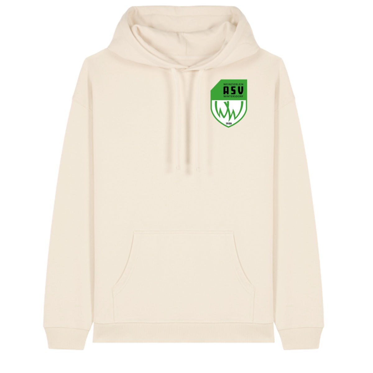 Oversize-Hoodie aus Bio-Baumwolle Slammer 2.0 STSU209 – ASV-Wappen herzseitig Natural Raw Vorderseite
