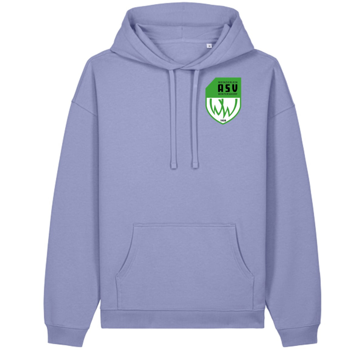 Oversize-Hoodie aus Bio-Baumwolle Slammer 2.0 STSU209 – ASV-Wappen herzseitig Violet Vorderseite