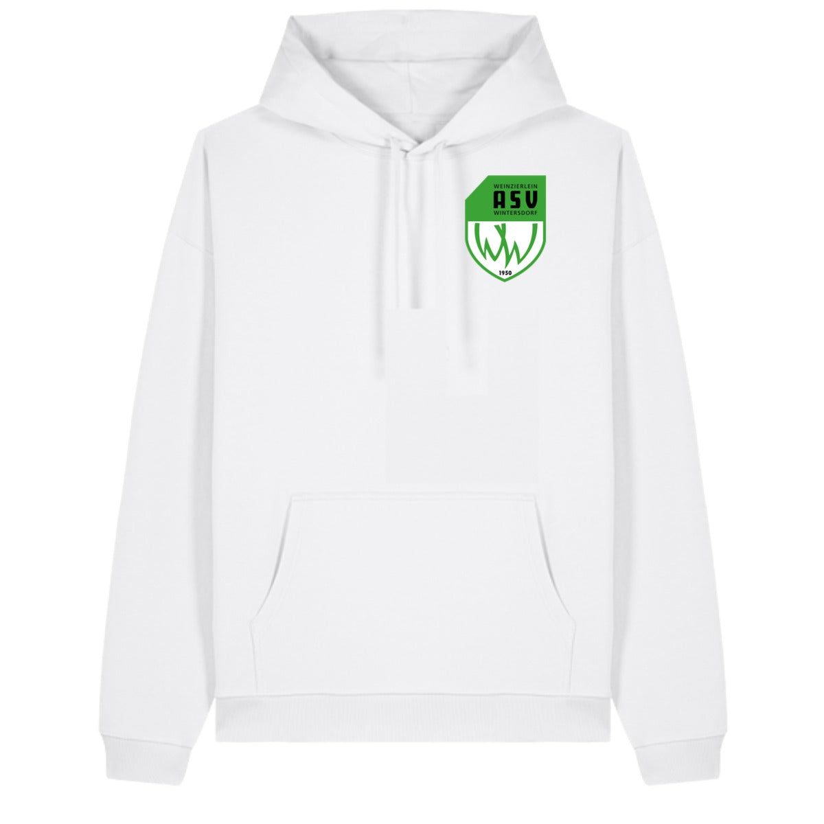 Oversize-Hoodie aus Bio-Baumwolle Slammer 2.0 STSU209 – ASV-Wappen herzseitig White Vorderseite