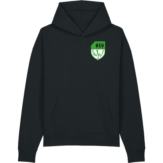 Lässiger Kapuzenpullover Chaser Unisex Hoodie STSU077 – ASV-Wappen herzseitig Black Vorderseite