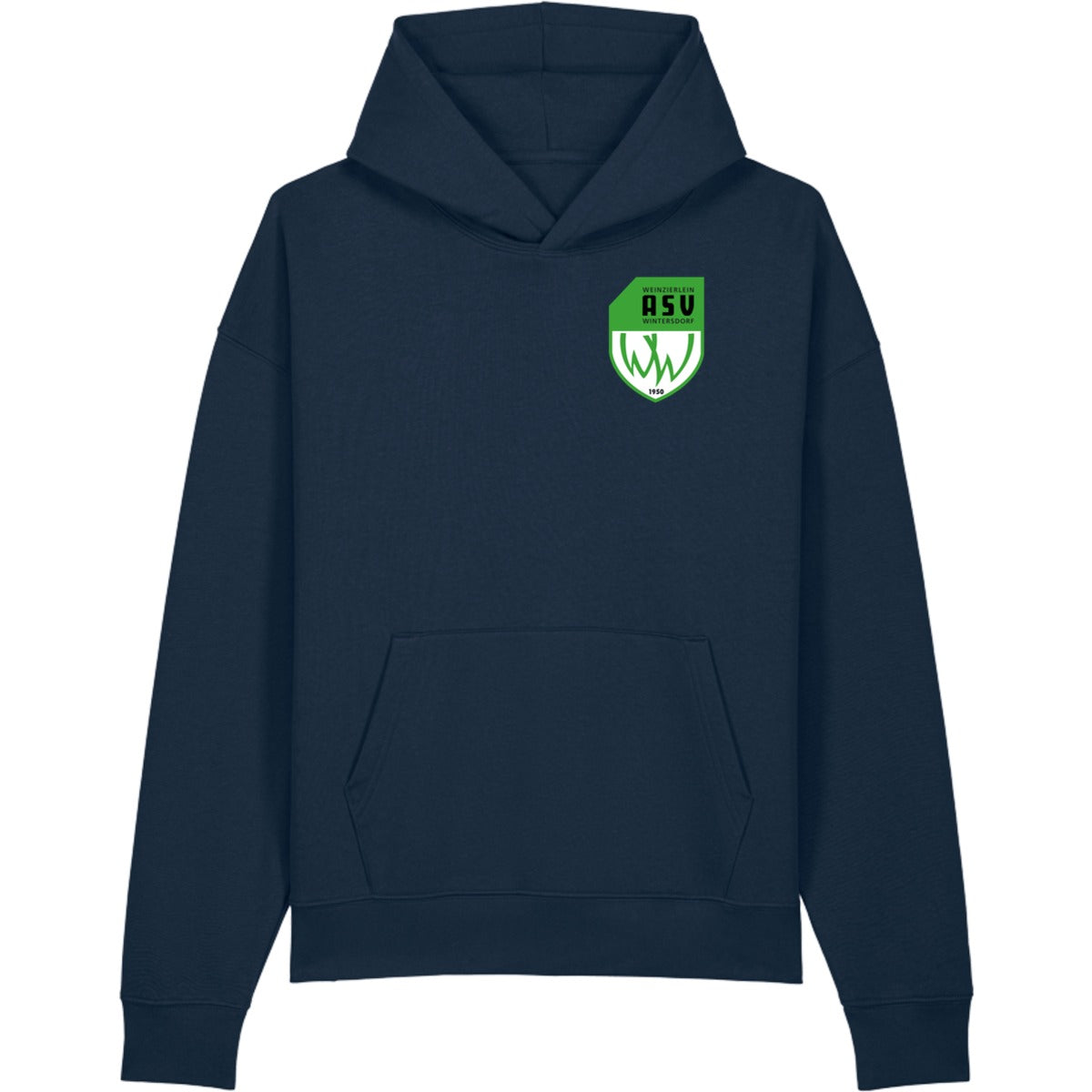 Lässiger Kapuzenpullover Chaser Unisex Hoodie STSU077 – ASV-Wappen herzseitig French Navy Vorderseite