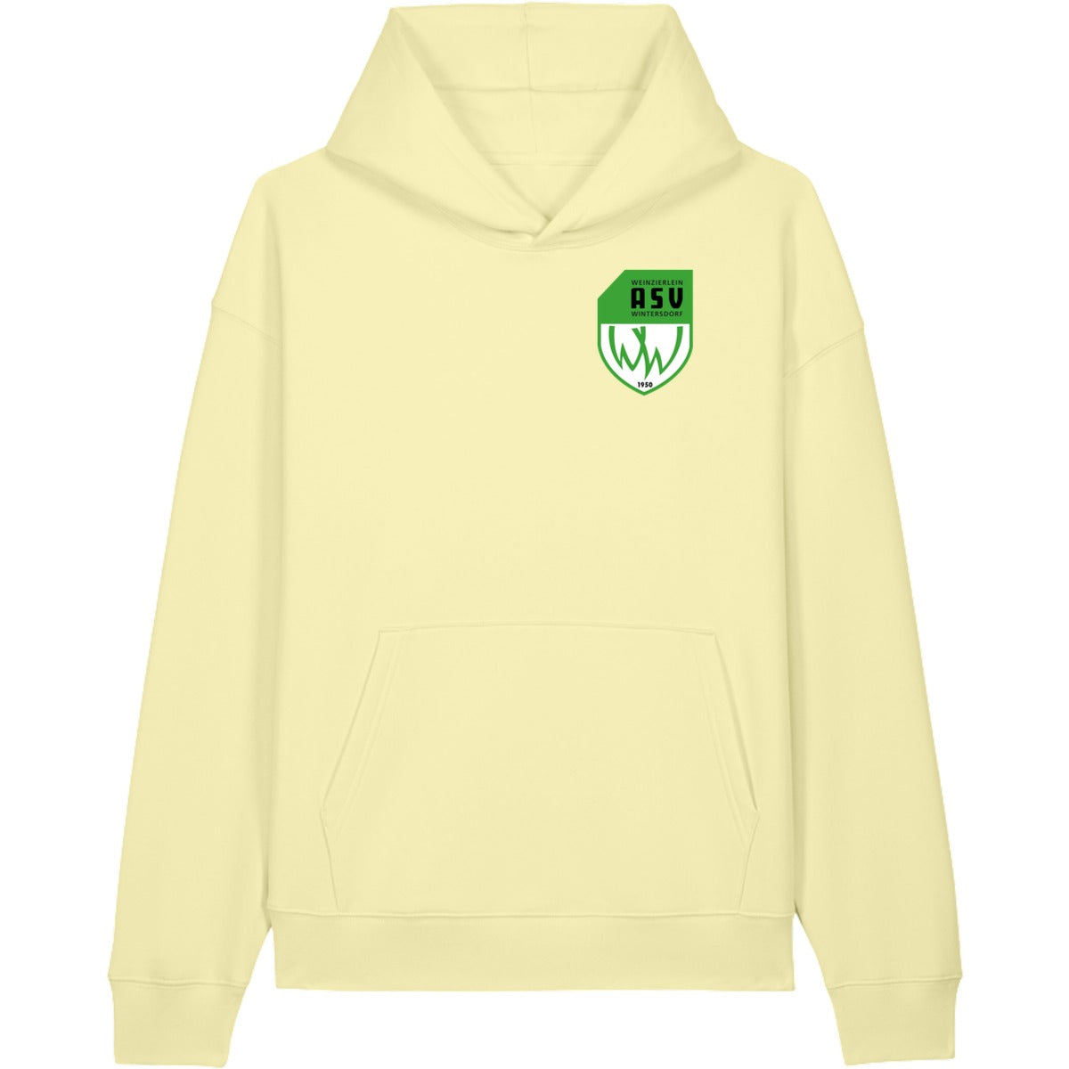 Lässiger Kapuzenpullover Chaser Unisex Hoodie STSU077 – ASV-Wappen herzseitig Lemon Sorbet Vorderseite