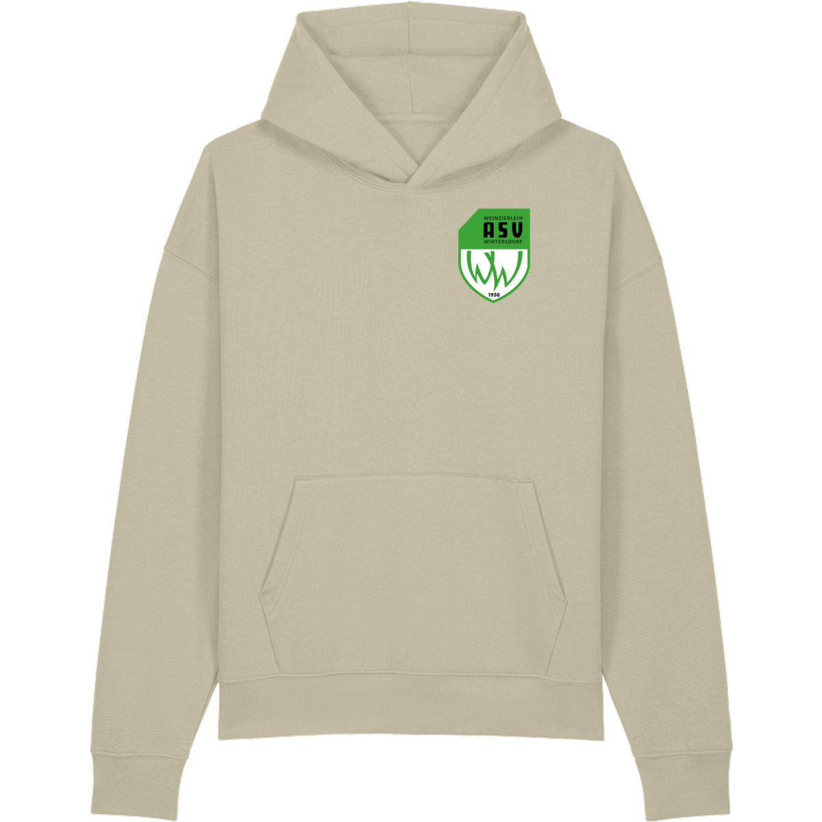 Lässiger Kapuzenpullover Chaser Unisex Hoodie STSU077 – ASV-Wappen herzseitig Stone Vorderseite