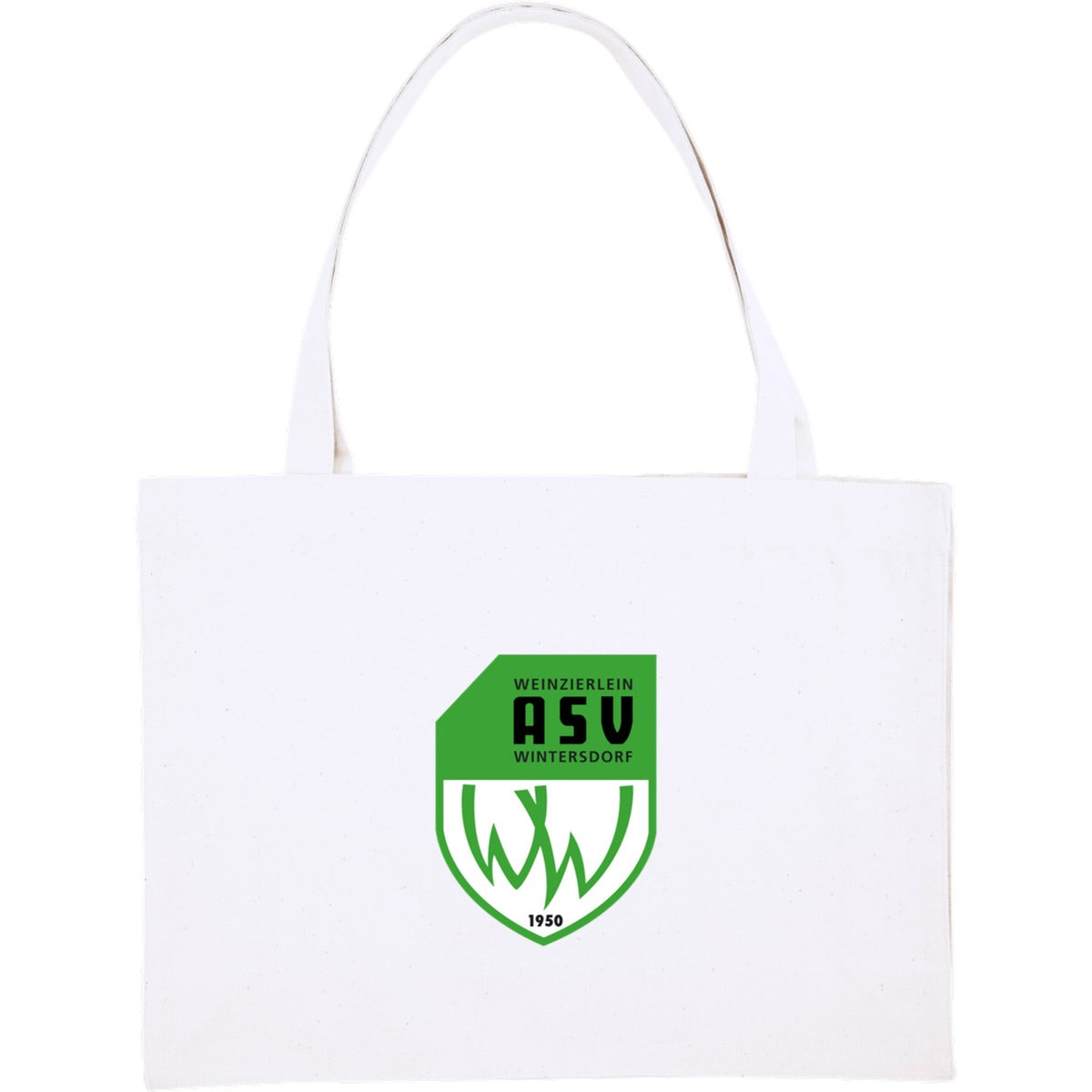 Nachhaltiger Canvas Shopping Bag personalisierbar STAU762 – ASV-Wappen mittig groß White Vorderseite
