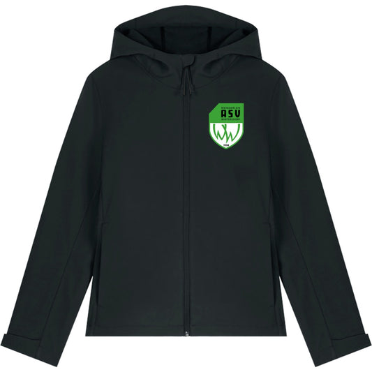 Nachhaltige Damen Softshelljacke Stella Discoverer STJW159 – ASV-Wappen herzseitig Black Vorderseite
