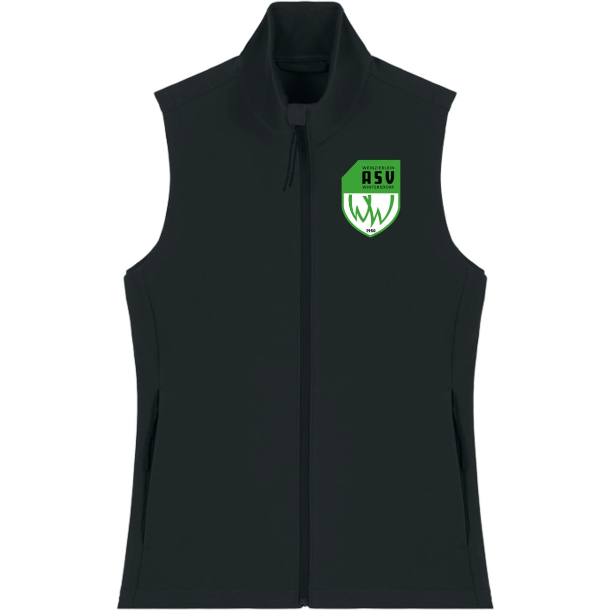 Nachhaltige Softshell-Weste Damen Stella Trail Blazer STJW236 – ASV-Wappen herzseitig Black Vorderseite
