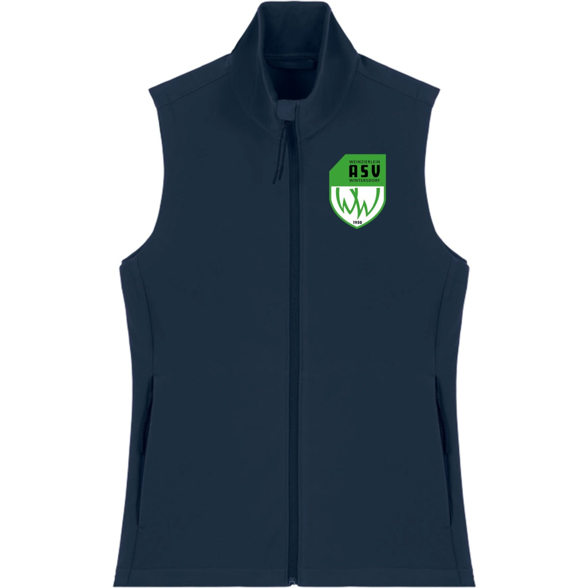 Nachhaltige Softshell-Weste Damen Stella Trail Blazer STJW236 – ASV-Wappen herzseitig French Navy Vorderseite