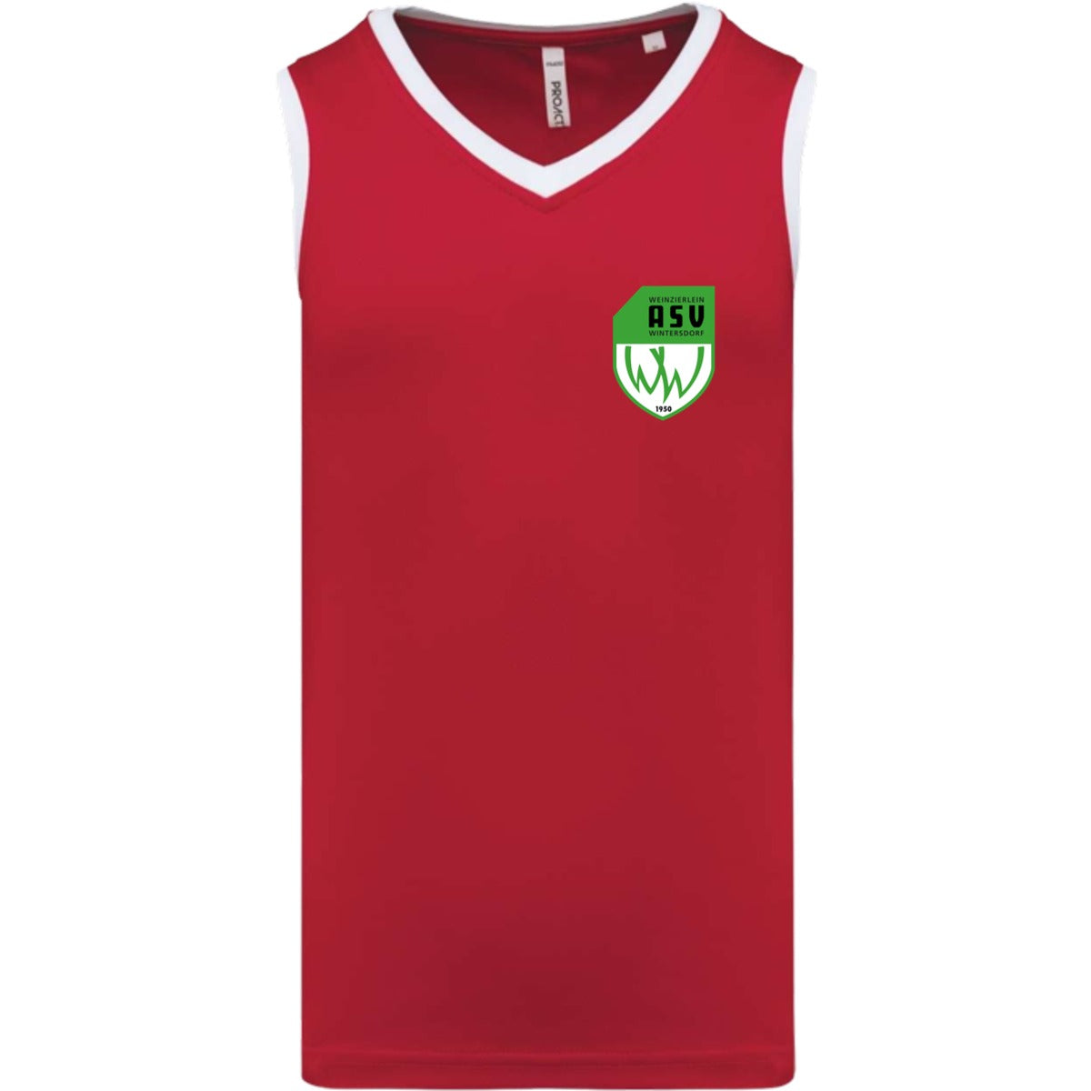Basketballtrikot Herren PA4050 – ASV-Wappen herzseitig Sporty Red/White Vorderseite