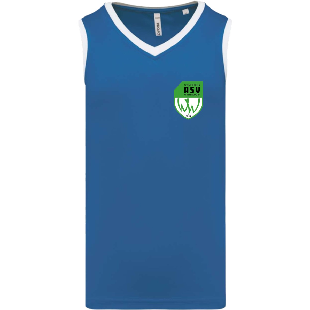Basketballtrikot Herren PA4050 – ASV-Wappen herzseitig Sporty Royal Blue/White Vorderseite