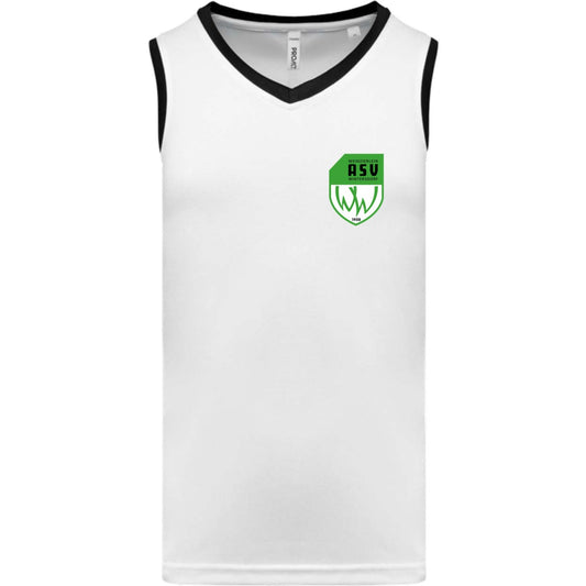 Basketballtrikot Herren PA4050 – ASV-Wappen herzseitig White/Black Vorderseite