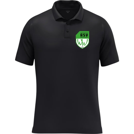 JAKO Polo Uni Nachhaltiges Unisex Funktions-Poloshirt 6305 – ASV-Wappen herzseitig Schwarz Vorderseite