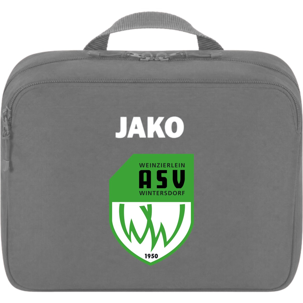 JAKO Kulturtasche One 1601 – ASV-Wappen mittig groß Grau Vorderseite
