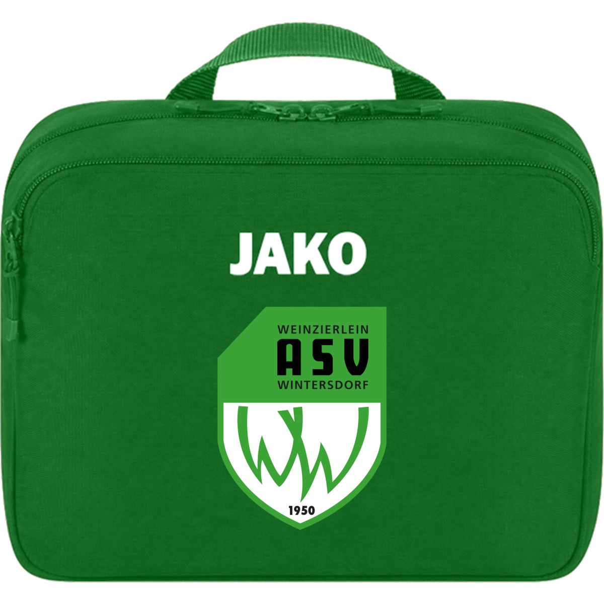 JAKO Kulturtasche One 1601 – ASV-Wappen mittig groß Sportgrün Vorderseite