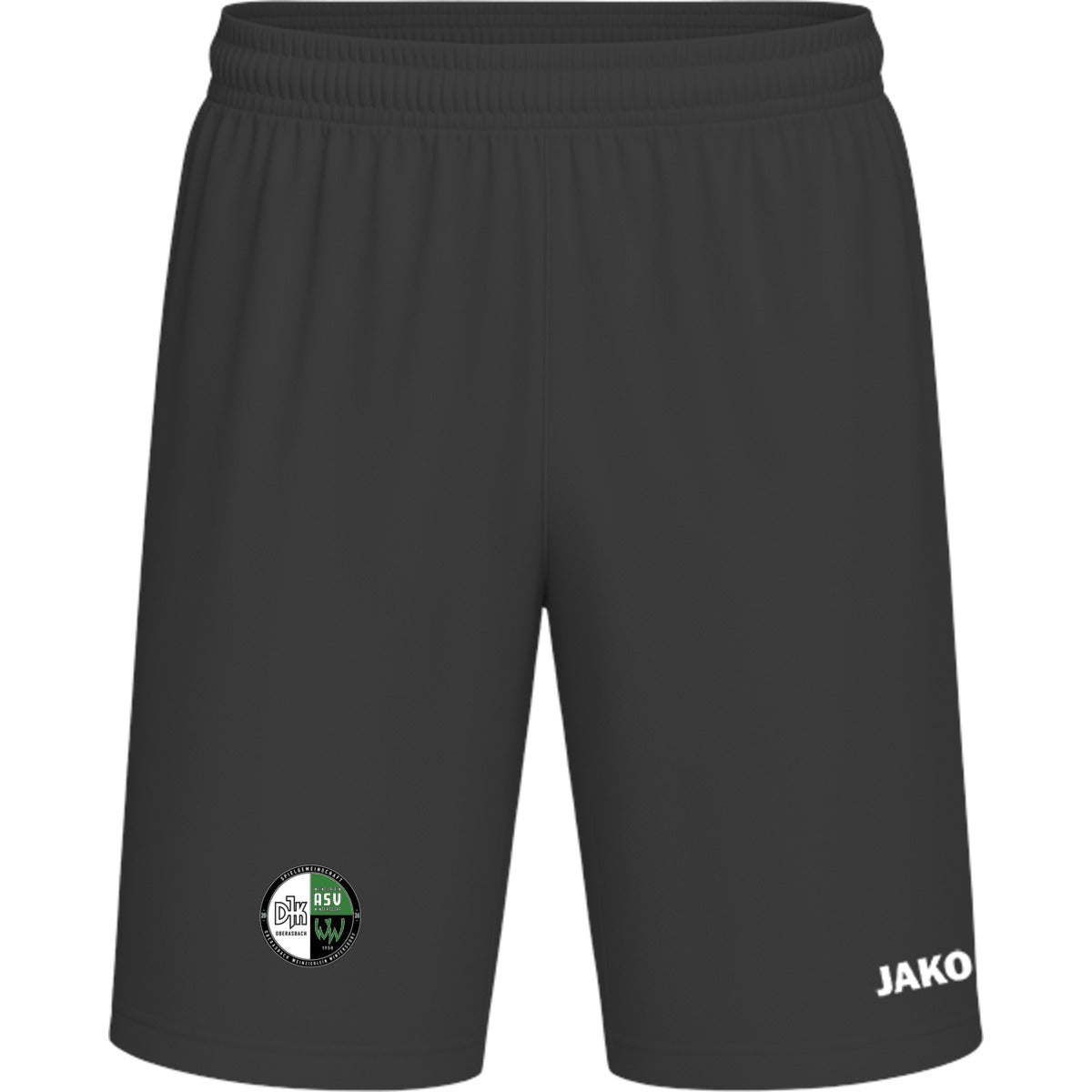 Sporthose Kids Manchester 2.0 Fußball Shorts gestalten 4400K – Vereinslogo am Bein Anthrazit Vorderseite