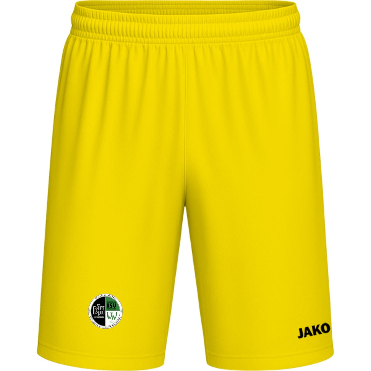 Sporthose Kids Manchester 2.0 Fußball Shorts gestalten 4400K – Vereinslogo am Bein Citro Vorderseite