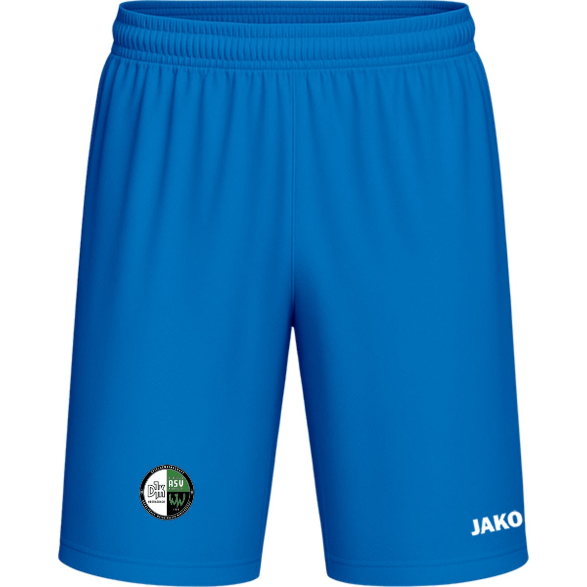 Sporthose Kids Manchester 2.0 Fußball Shorts gestalten 4400K – Vereinslogo am Bein Jako Blau Vorderseite