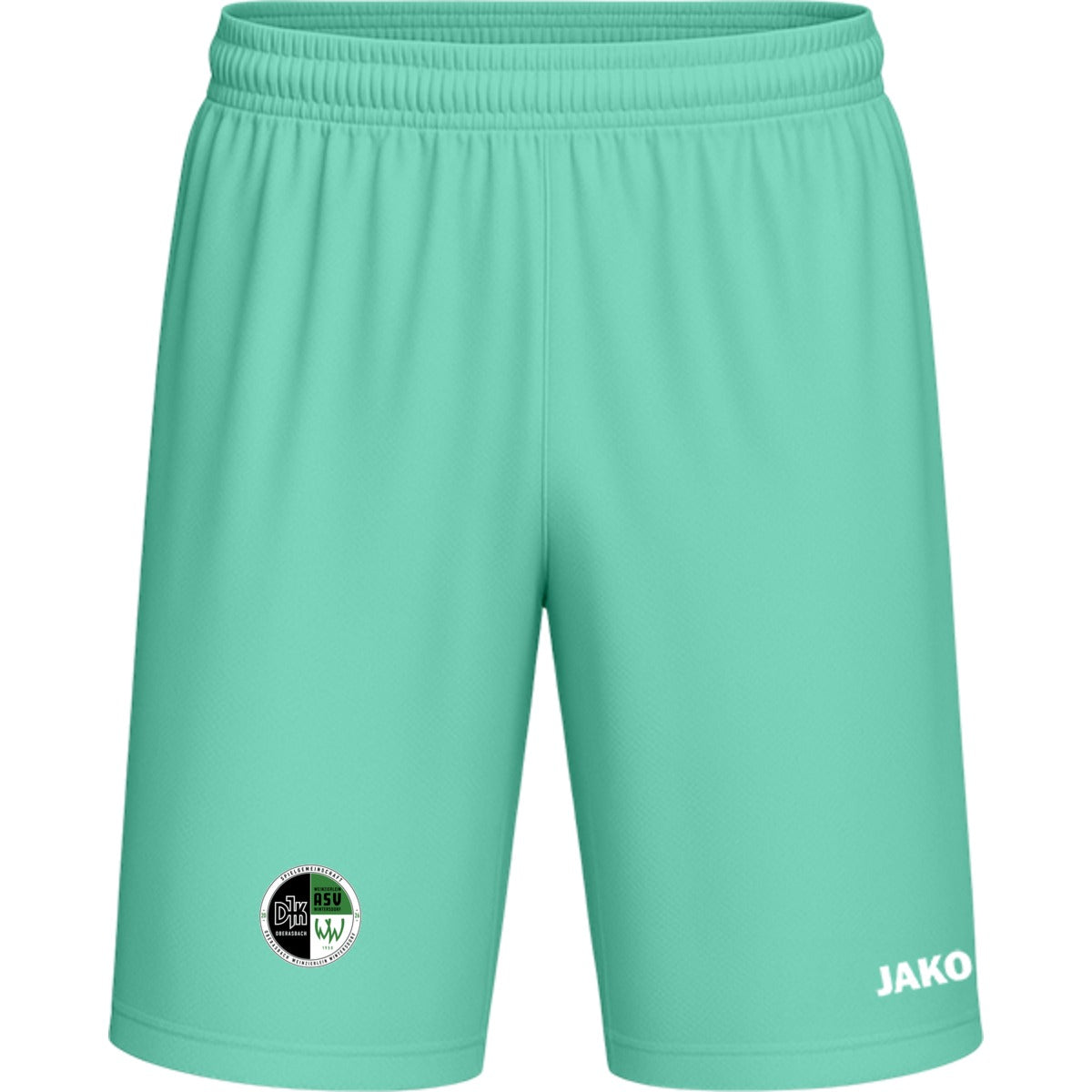 Sporthose Kids Manchester 2.0 Fußball Shorts gestalten 4400K – Vereinslogo am Bein Minze Vorderseite