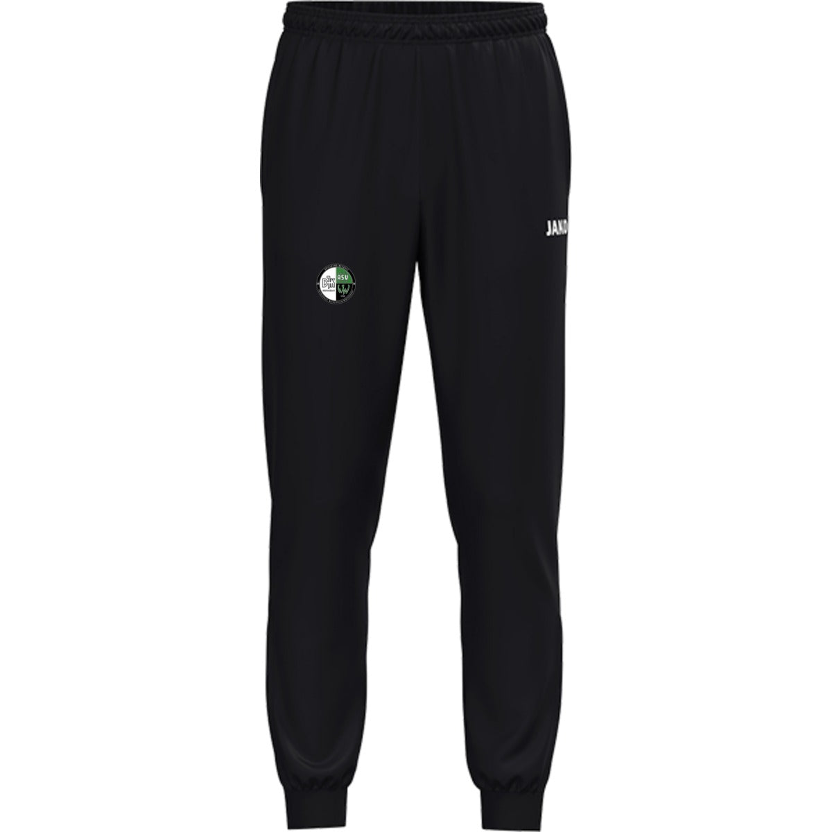 JAKO Kinder Polyesterhose One 9200K – Vereinslogo am Bein Schwarz Vorderseite