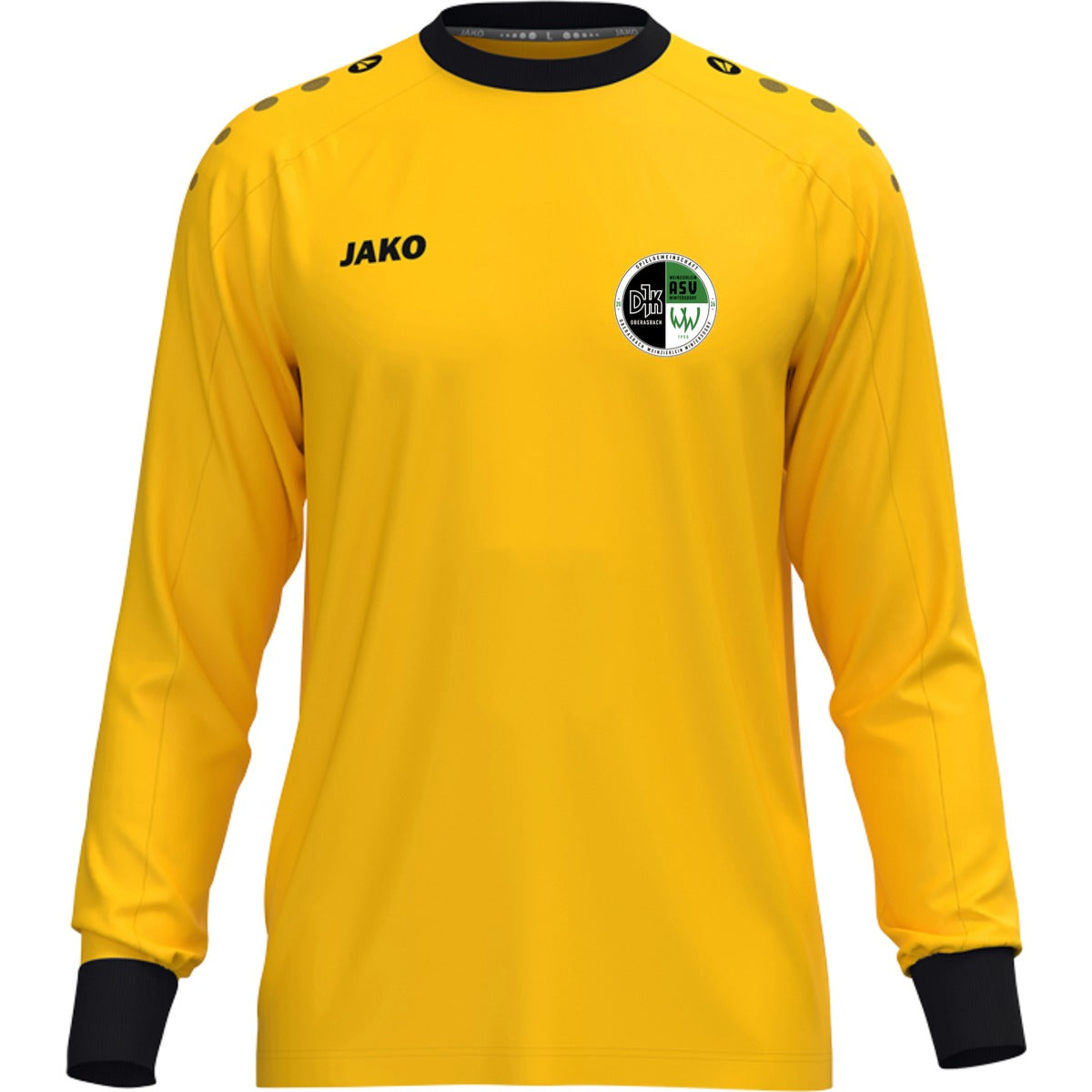 JAKO Torwart Trikot One für Kinder 8900K – Vereinslogo herzseitig Gelb Vorderseite