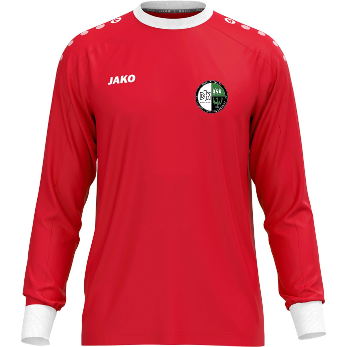 JAKO Torwart Trikot One für Kinder 8900K – Vereinslogo herzseitig Rot Vorderseite