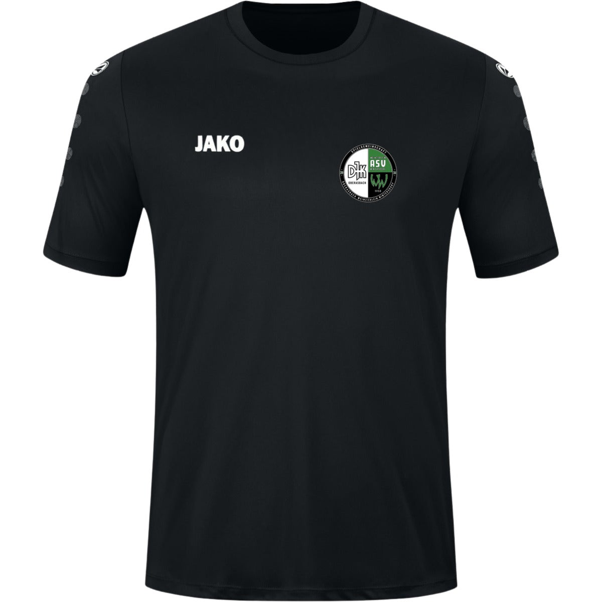 JAKO Kinder Trikot Team Kurzarm 4233K – Vereinslogo herzseitig Schwarz Vorderseite