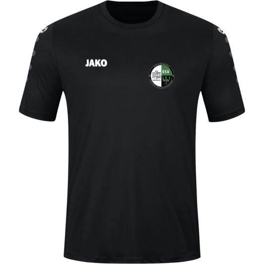JAKO Kinder Trikot Team Kurzarm 4233K – Vereinslogo herzseitig Schwarz Vorderseite