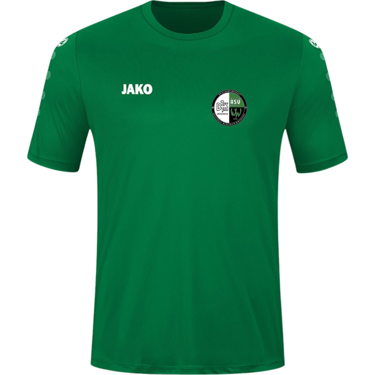 JAKO Kinder Trikot Team Kurzarm 4233K – Vereinslogo herzseitig Sportgrün Vorderseite