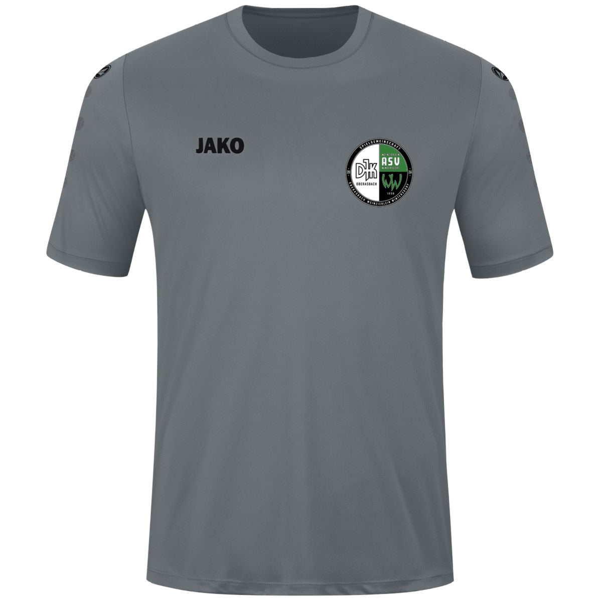 JAKO Kinder Trikot Team Kurzarm 4233K – Vereinslogo herzseitig Steingrau Vorderseite
