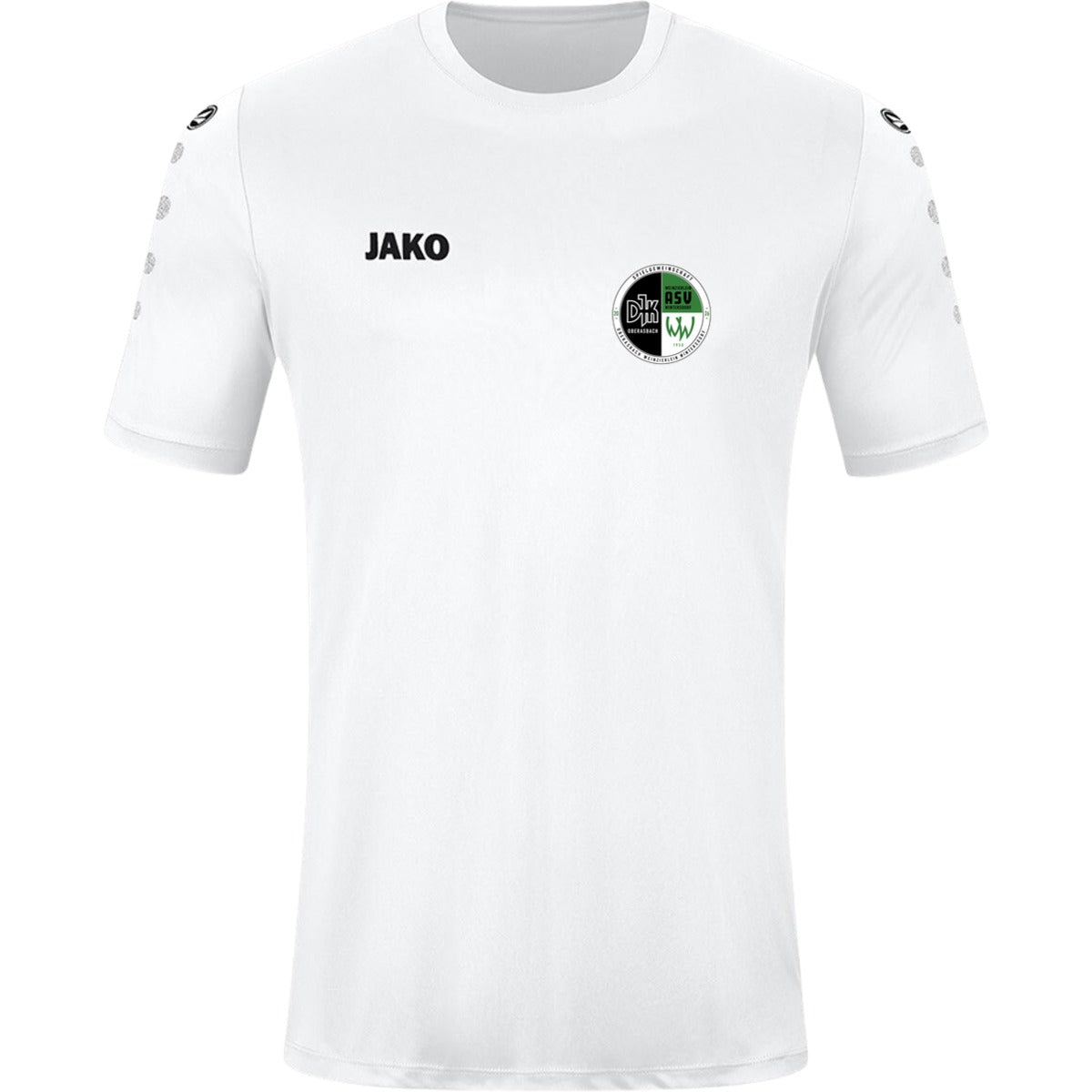 JAKO Kinder Trikot Team Kurzarm 4233K – Vereinslogo herzseitig Weiß Vorderseite