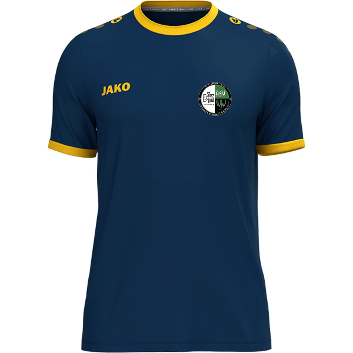 JAKO Kinder Trikot One 4200K – Vereinslogo herzseitig Navy/Citro Vorderseite