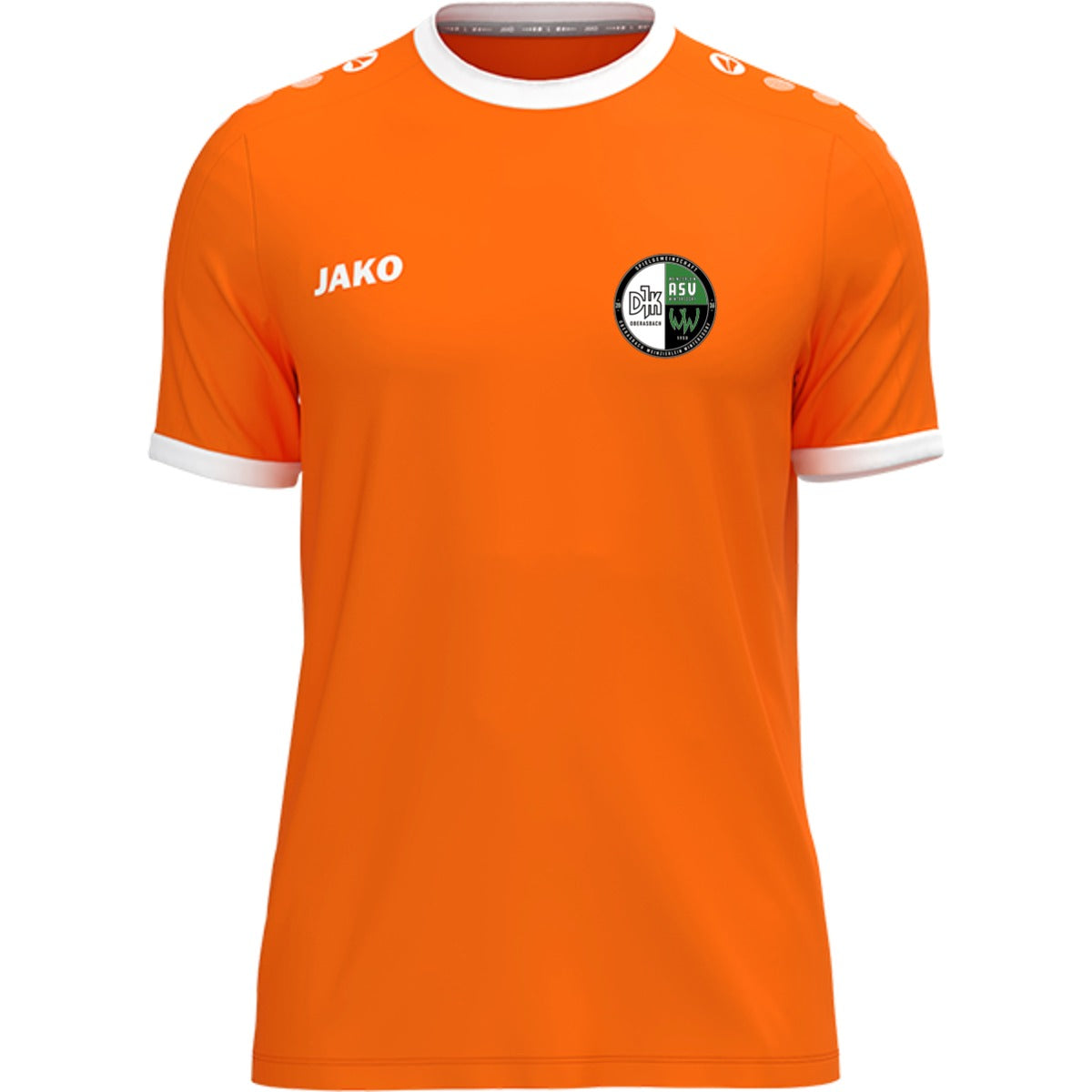 JAKO Kinder Trikot One 4200K – Vereinslogo herzseitig Neonorange Vorderseite