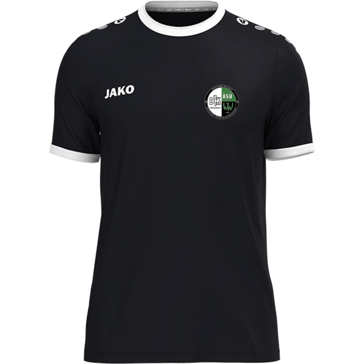 JAKO Kinder Trikot One 4200K – Vereinslogo herzseitig Schwarz Vorderseite