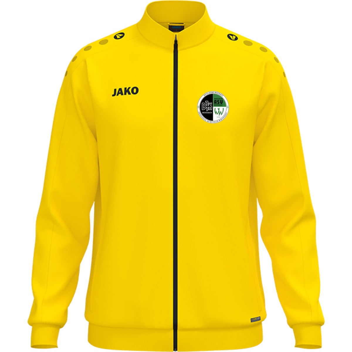 JAKO Polyesterjacke One für Kinder gestalten 9300K – Vereinslogo herzseitig Gelb Vorderseite