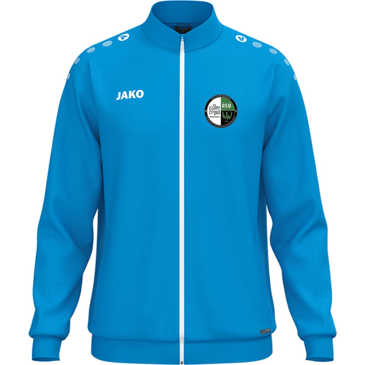 JAKO Polyesterjacke One für Kinder gestalten 9300K – Vereinslogo herzseitig Jako Blau Vorderseite