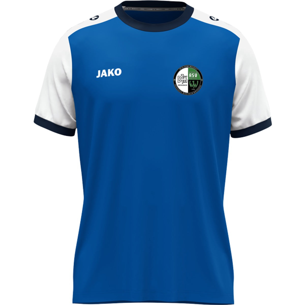 JAKO Kinder Trikot Dynamic mit Kontrasteinfassung 4270K – Vereinslogo herzseitig Royal/Weiß Vorderseite